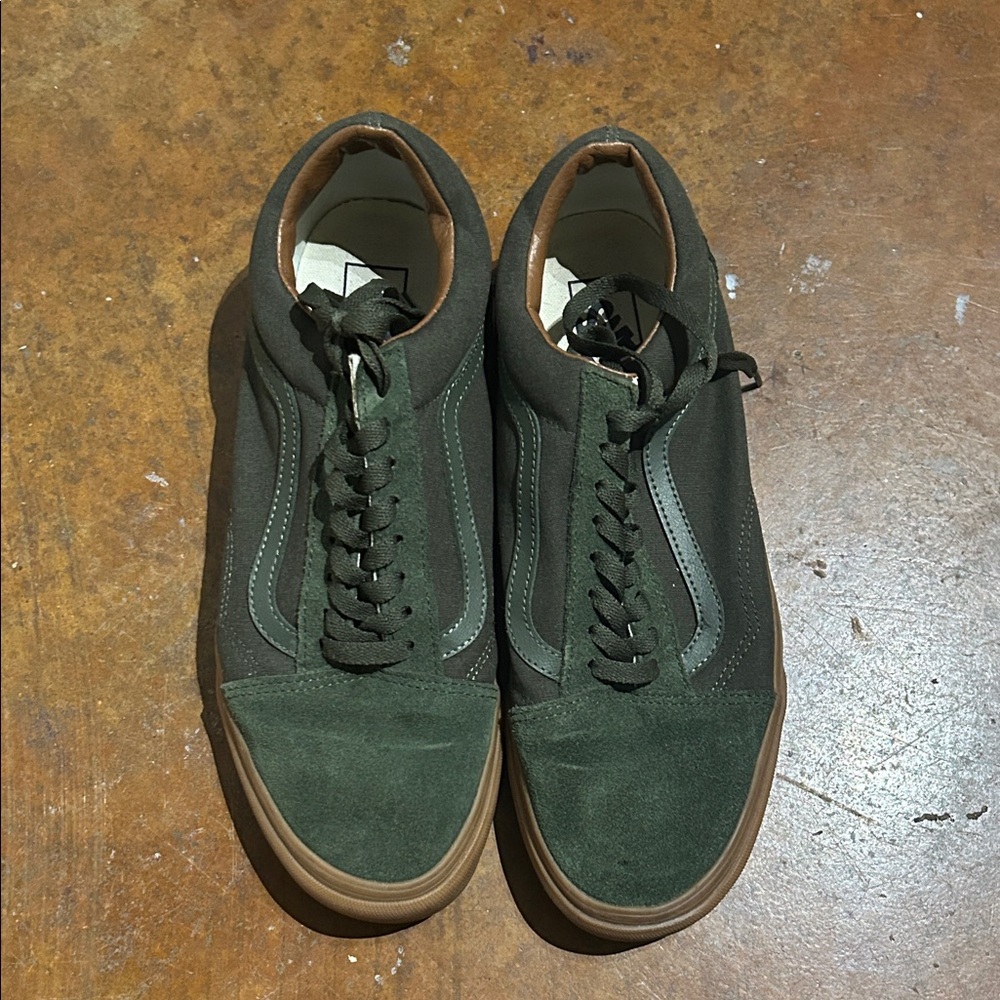 Dark Olive Green Men's Vans Sneakers